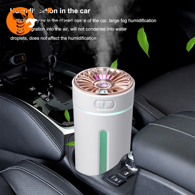 Máy Phun Sương Tạo Độ Ẩm Mini 300ml Tích Hợp Đèn Led Nhiều Màu Kèm Sạc Usb Tiện Dụng Cho Xe Hơi
