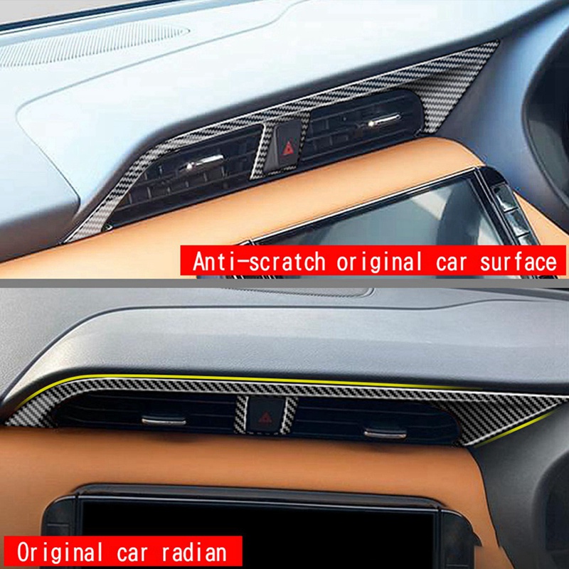 1 Khung Ốp Bảng Điều Khiển Lỗ Thông Gió Xe Hơi Bằng Sợi Carbon Cho Nissan KISKS Epower 2021-2023