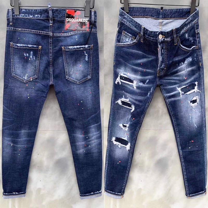 Mới Quần jeans Rách DSQ DSQ D2 Thời Trang Dành Cho Nam