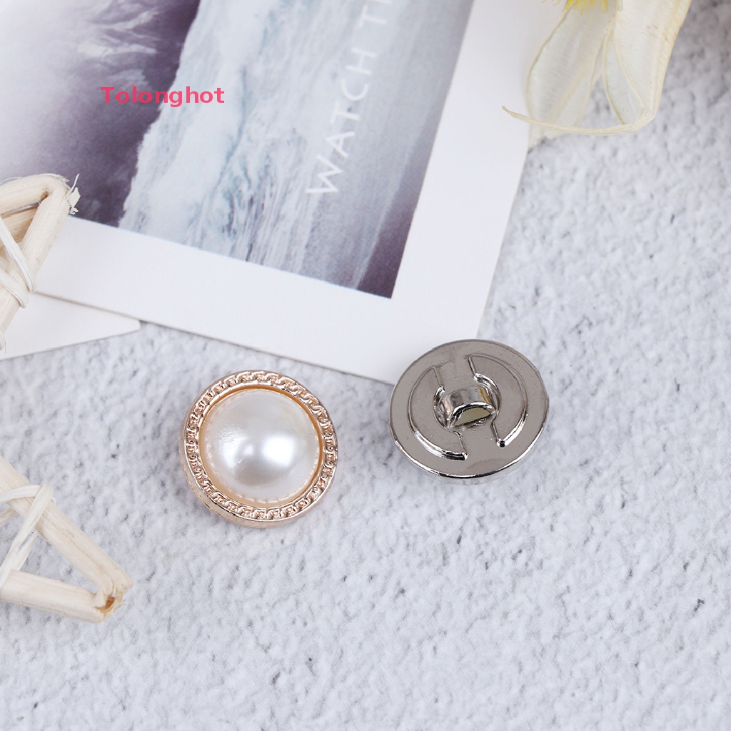 Set 10 Nút Kim Loại Hình Ngọc Trai Dùng Trang Trí Sổ Tay DIY