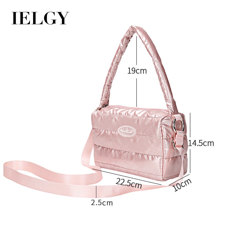 IELGY Túi Đeo Chéo Vai Bằng Da Cotton Màu Trơn Mềm Mại Đa Năng Thời Trang