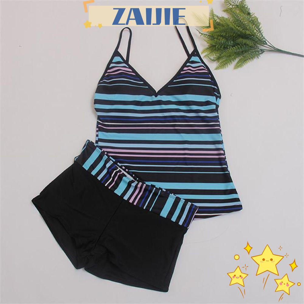 Bộ Đồ Bơi Hai Mảnh Gồm Áo Liền Quần Short Và Quần Short ZAIJIE24 Tankini Cho Nam Và Nữ