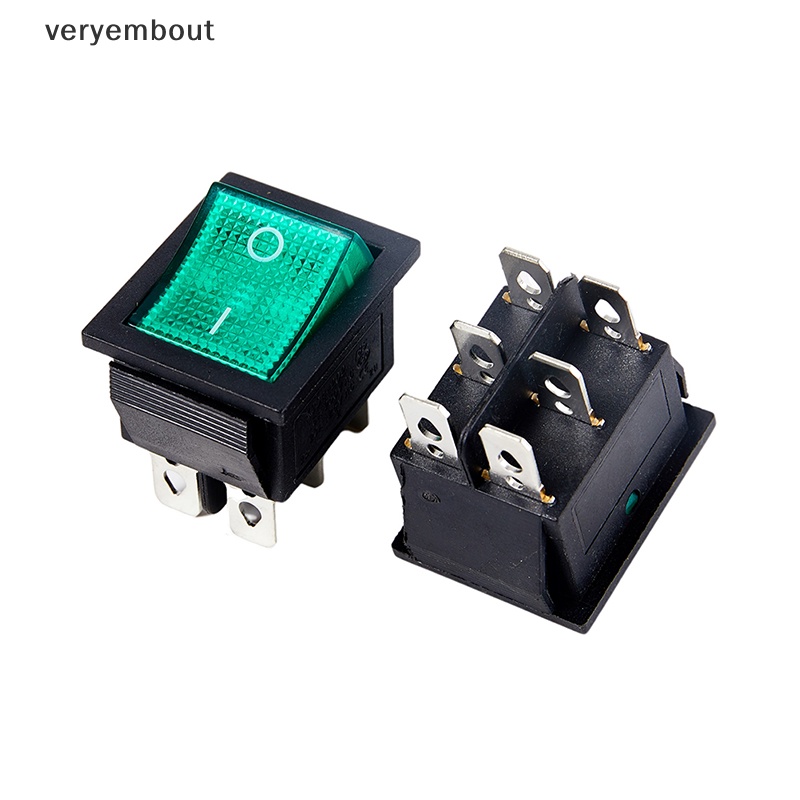 1 Công Tắc Nguồn 3 Chấu 6 Chấu 16A 250VAC / 20A 125VAC Màu Đen