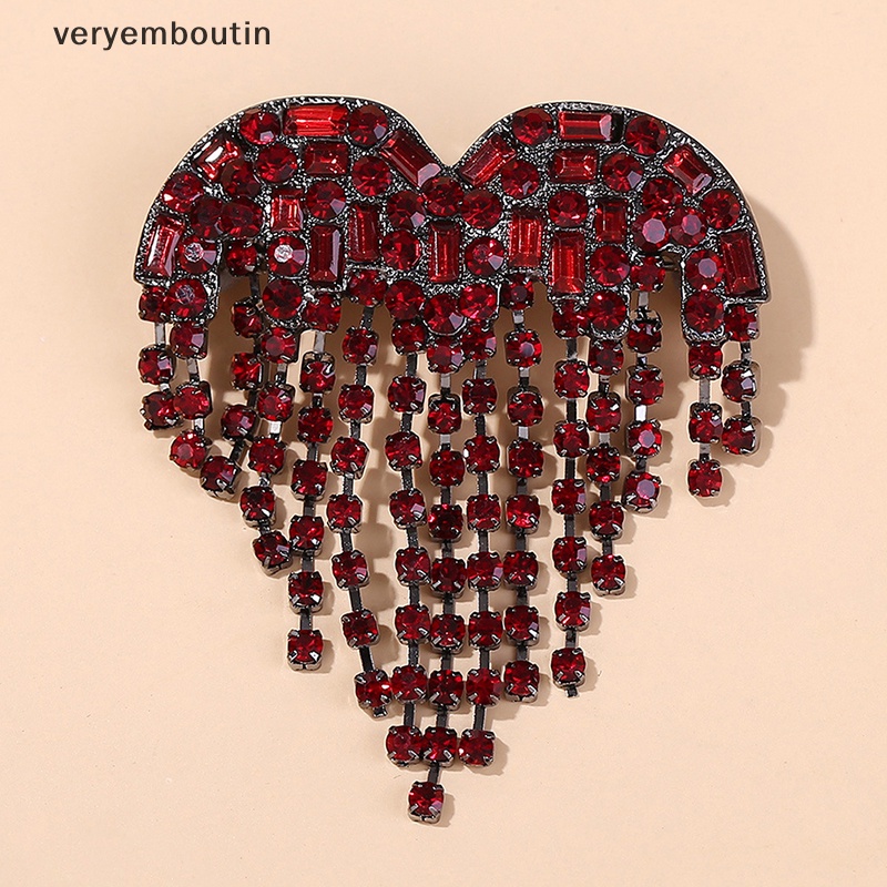 Ghim Cài Áo Hình Trái Tim Đính Đá Cổ Điển Cho Nữ
