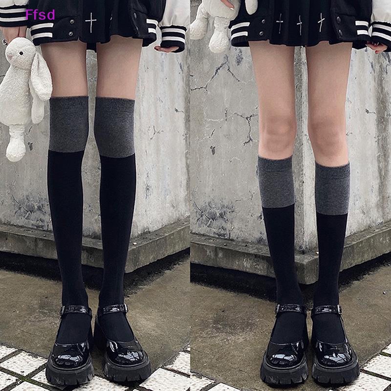 1 Đôi Tất Cotton Qua Gối Thời Trang Theo Phong Cách Lolita Hàn Quốc