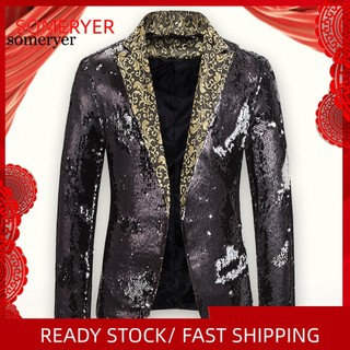 [someryer] Áo Blazer Đính Kim Sa Lấp Lánh