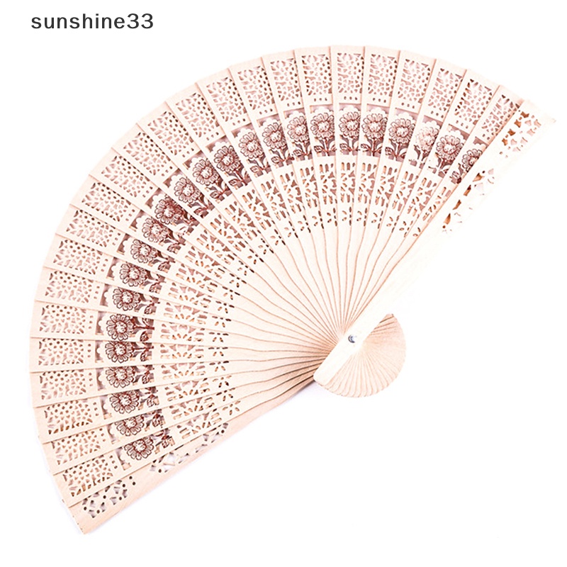 Quạt Xếp Cầm Tay Bằng Tre Khắc Họa Tiết Phong Cách Trung Hoa Độc Đáo Thời Trang Trang Trí Nhà Cửa