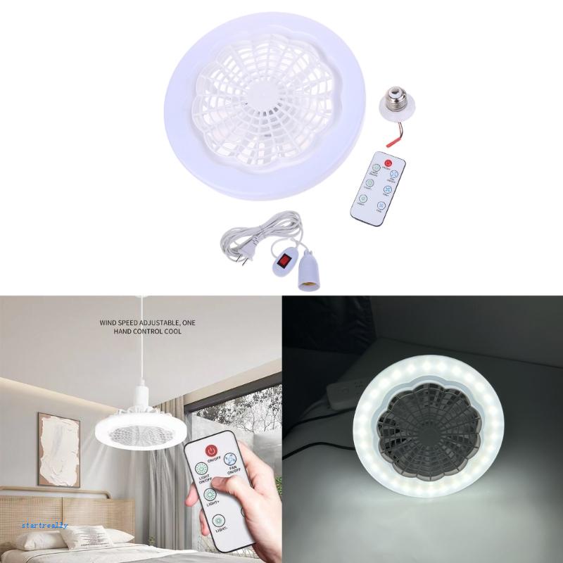 Quạt Trần Mini E27 30W 9in Có Đèn LED Điều Khiển Từ Xa Không Ồn Cho Phòng Ngủ / Phòng Khách
