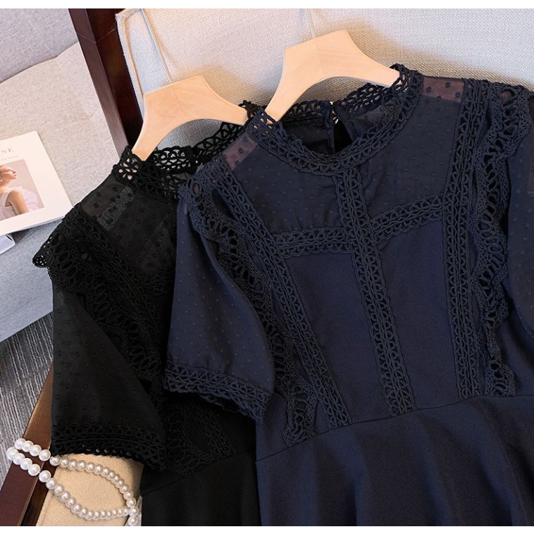 Áo Sơ Mi Voan Tay Ngắn Màu Đen Dáng Ôm Thời Trang Mùa Hè Dành Cho Nữ