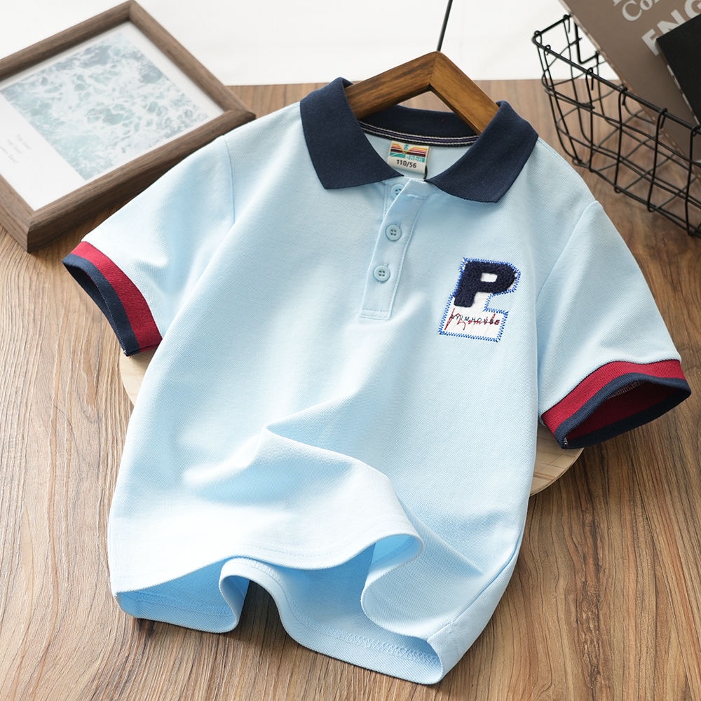 Áo Thun polo Tay Ngắn Thời Trang Mùa Hè Mới Dành Cho Bé Trai 3-5 - 8-10 - 12-13 Tuổi