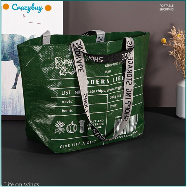 Cr Túi Mua Sắm Bằng Nylon Chống Nước Sức Chứa Lớn Có Thể Tái Sử