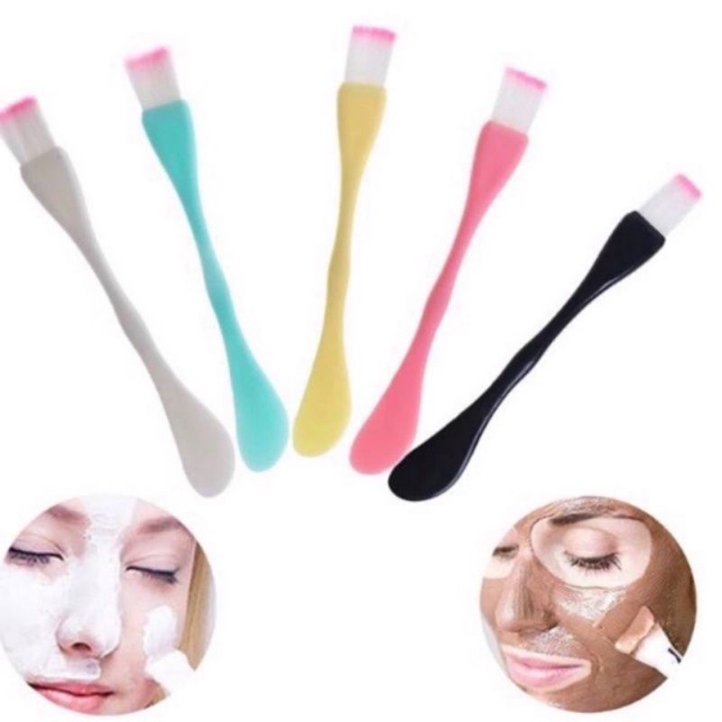 Cọ Đắp Mặt Nạ 2 Trong 1 Hai Đầu Bằng Sợi Nhựa / Cọ Trang Điểm Mặt Cho Nữ