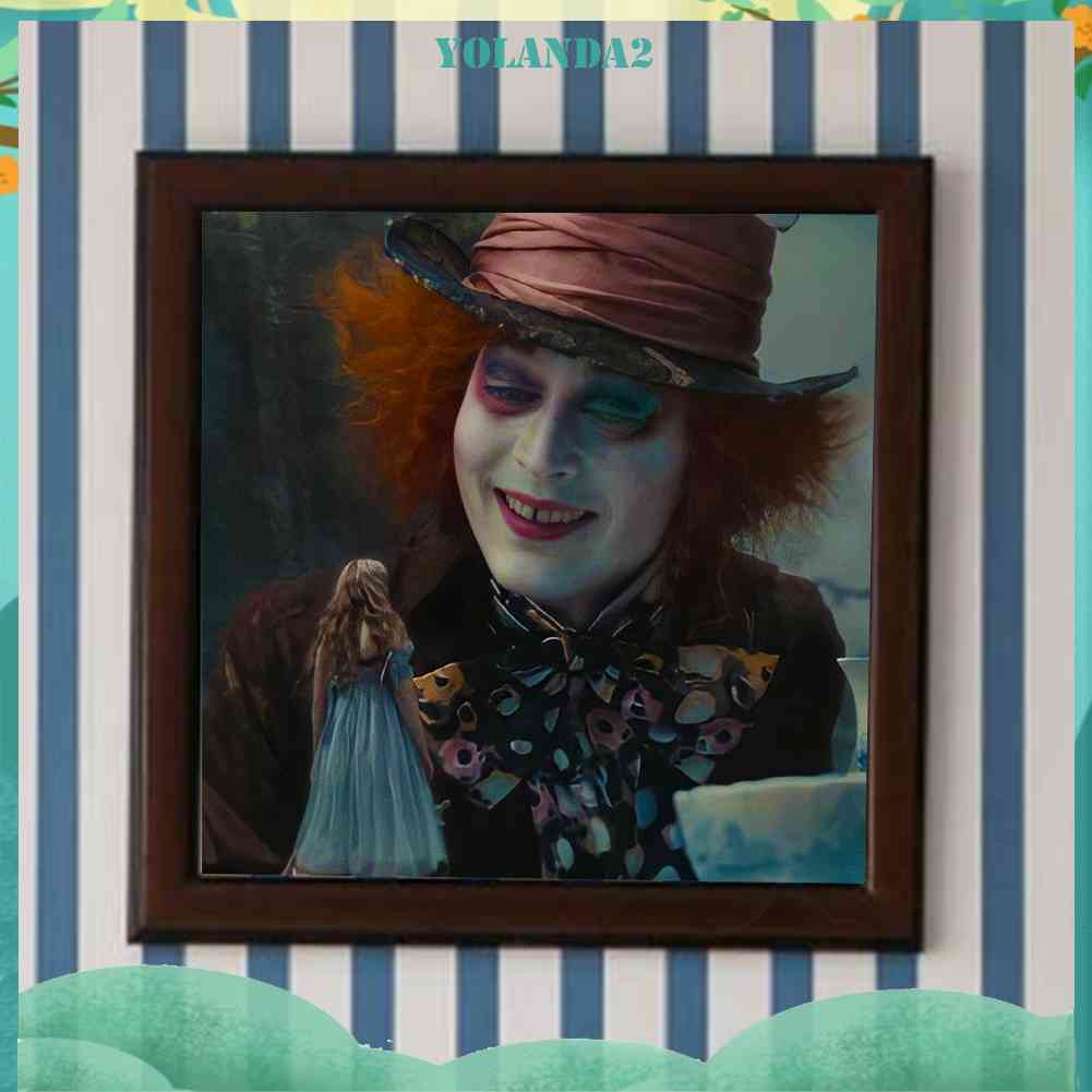 Bộ Tranh Đính Đá 5D Họa Tiết Alice in Wonderland Độc Đáo DIY Dùng Trang Trí Nhà Cửa