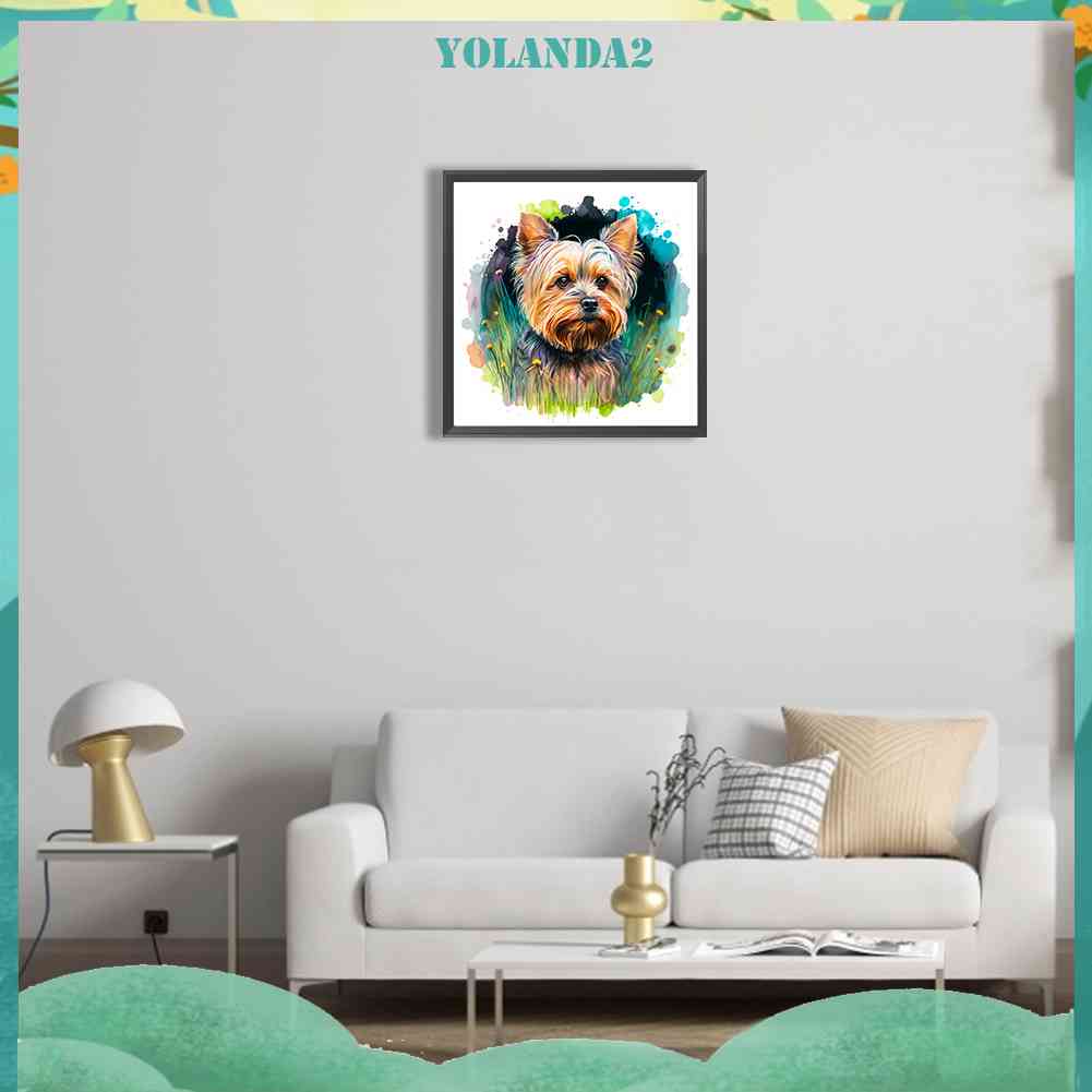 Tranh Đính Đá Kim Cương Toàn Bộ 5D DIY Hình Vẽ Chó Trang Trí Nhà Cửa