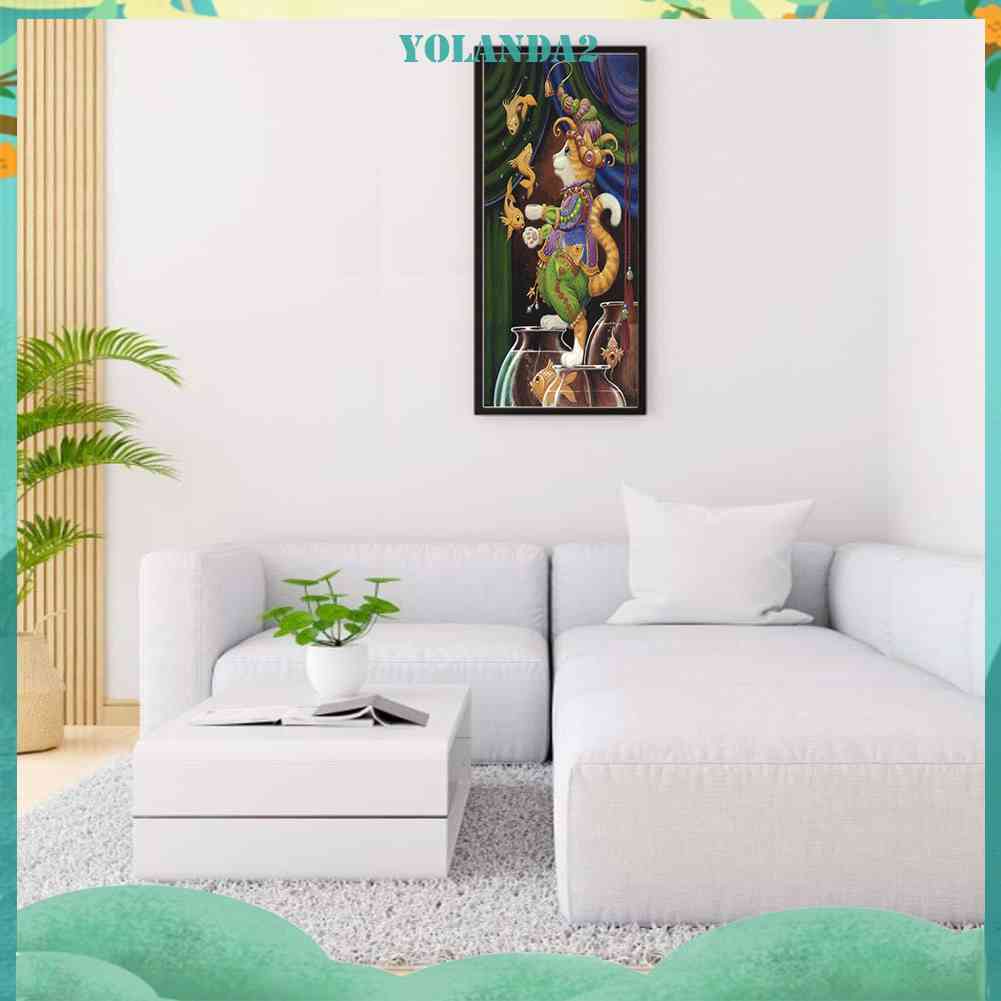 Tranh Đính Đá Kim Cương Toàn Bộ 5D DIY Hình Vẽ Mèo Trang Trí Nhà Cửa