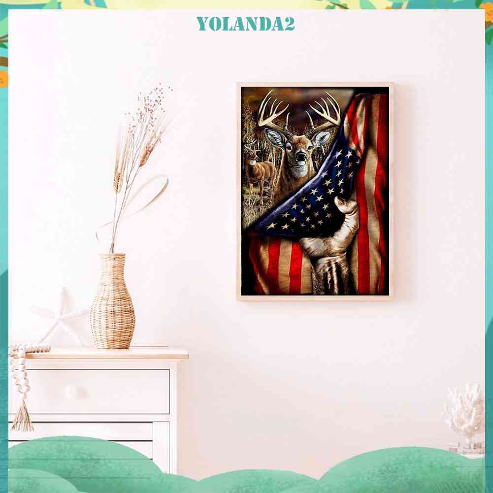 Bộ Tranh Đính Đá Họa Tiết Quốc Kỳ Độc Đáo Diy Dùng Trang Trí Nhà Cửa