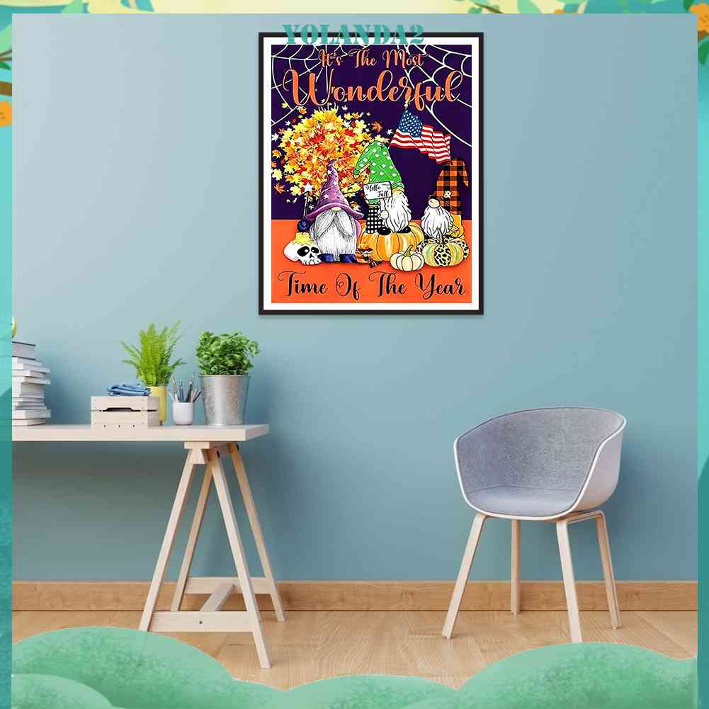 Tranh Đính Đá Kim Cương Toàn Bộ 5D DIY Hình Vẽ Bí Ngô