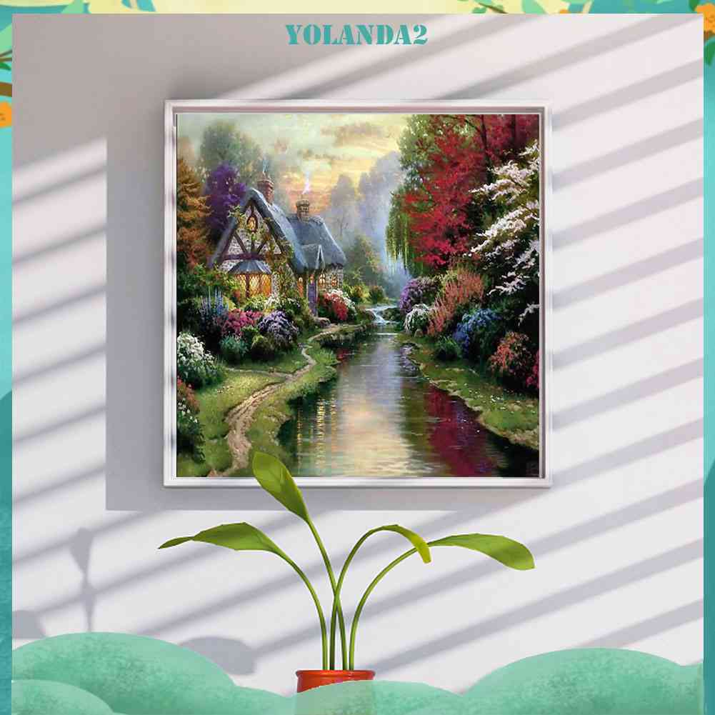 Bộ Tranh Đính Đá Tự Làm Toàn Diện Họa Tiết Phong Cảnh Trang Trí Phòng Ngủ