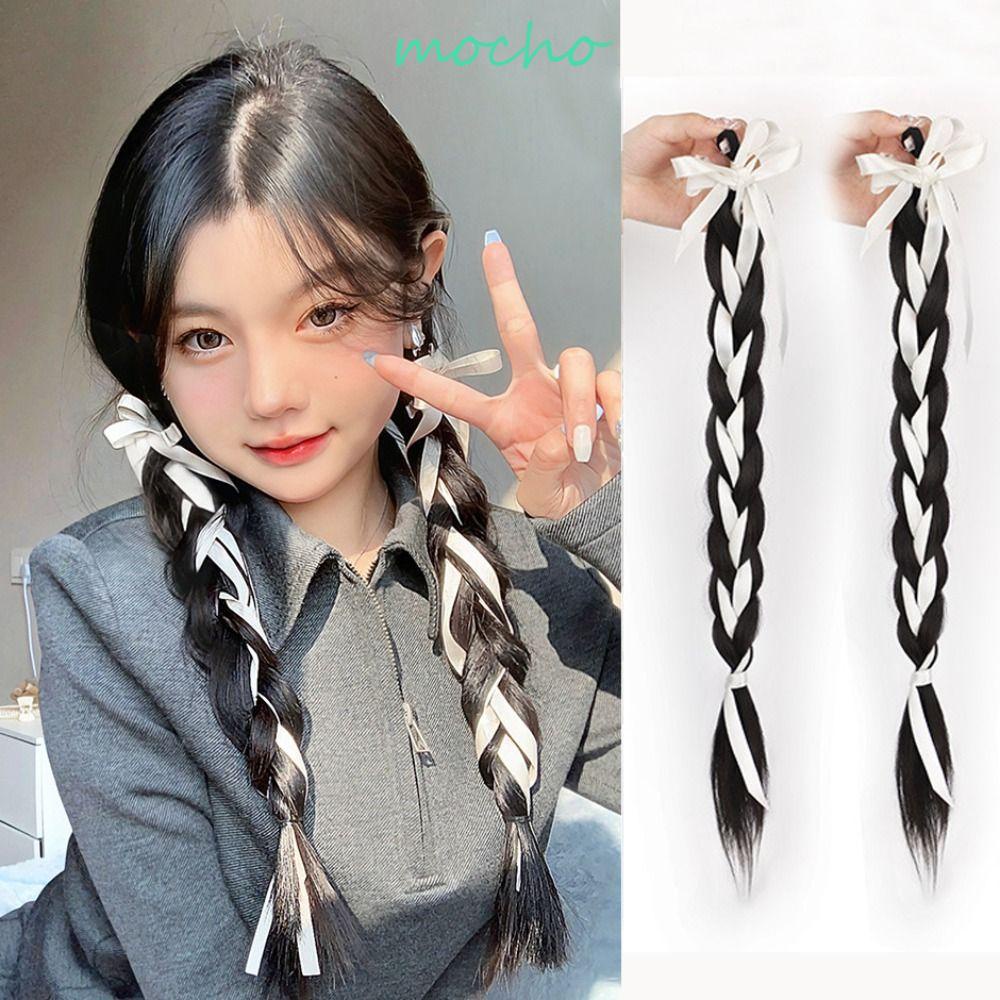 Dây Buộc Tóc Sợi Tổng Hợp Co Giãn Màu Trắng / Hồng / Đen Thời Trang Cho Nữ DIY