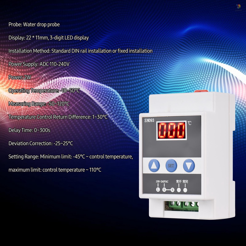 Bộ Điều Khiển Nhiệt Độ Một Chiều Có Đèn LED Kỹ Thuật Số 110-240V