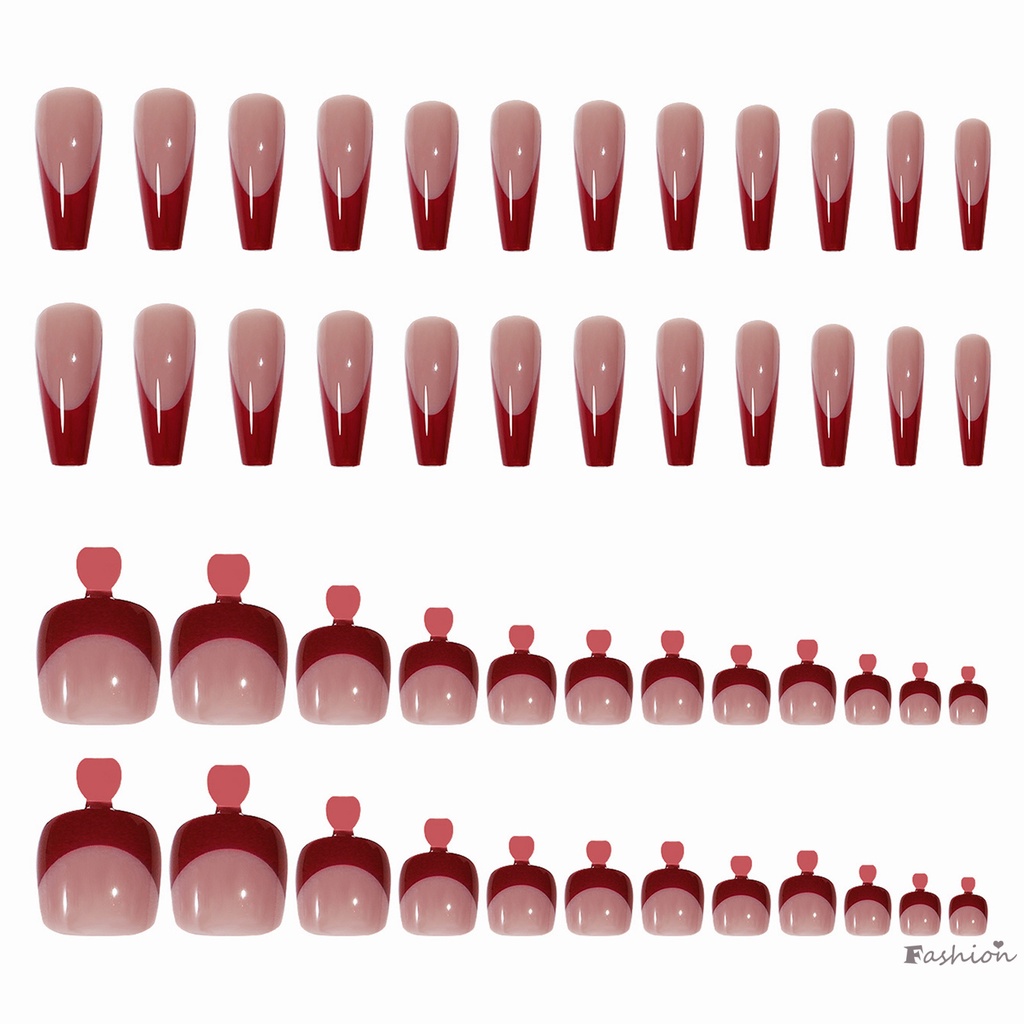 Set 24 Móng Chân Giả Đơn Giản Trang Trí Cho Nữ