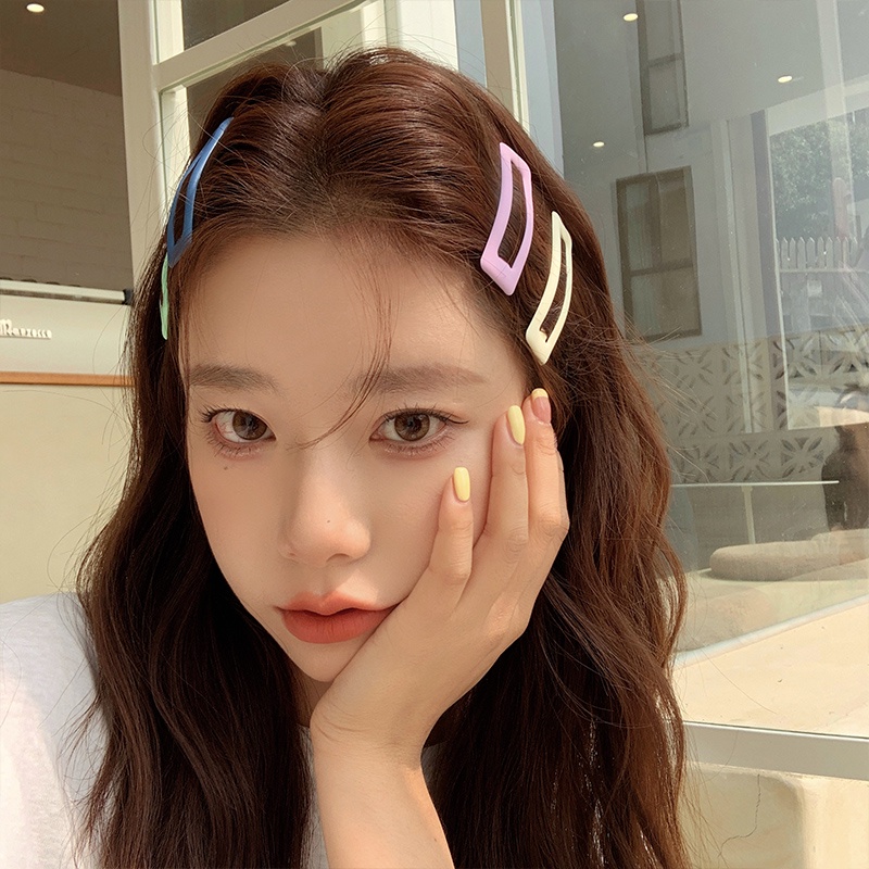 Kẹp Tóc bb Hình Vuông Nhiều Màu Sắc Dễ Thương Cho Nữ