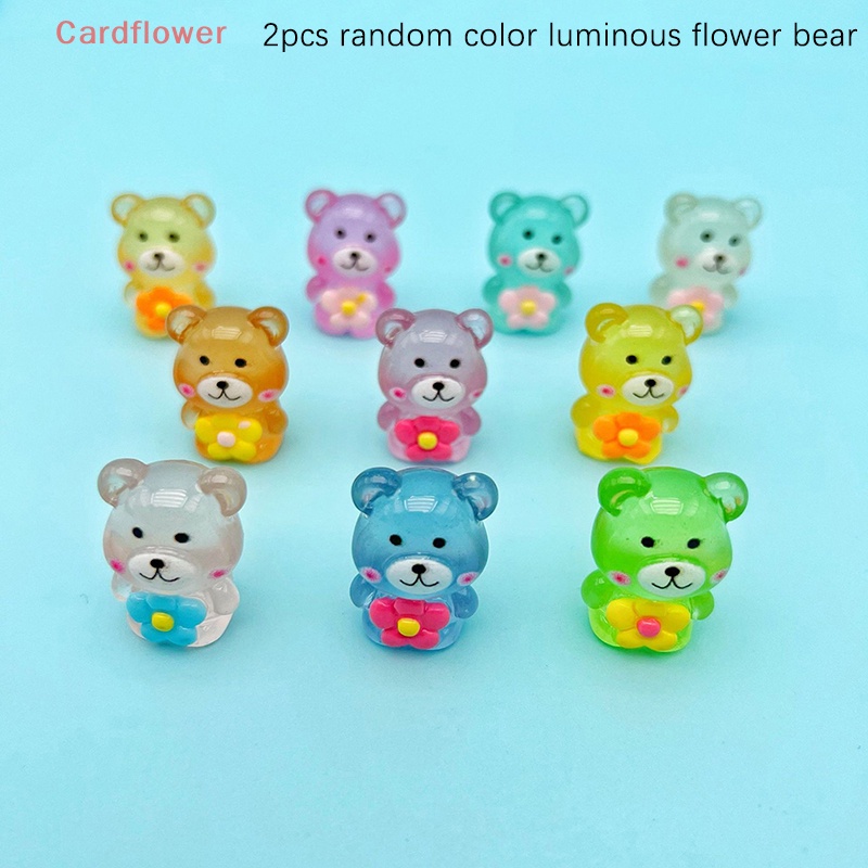 Bộ 2 Chú Gấu Hoạt Hình Bằng Nhựa Phát Quang Dùng Trang Trí Mới