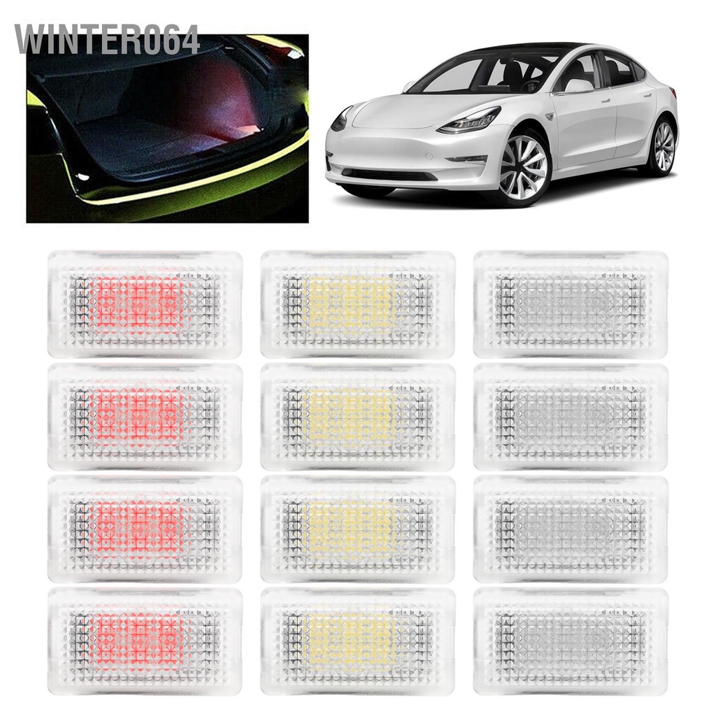 Winter064 4 Nội Thất Đèn LED Bóng Thân Cây Cửa Vũng Nước Chân Cũng Sáng Bộ Thay Thế Cho Mẫu Tesla Model 3 Y S X