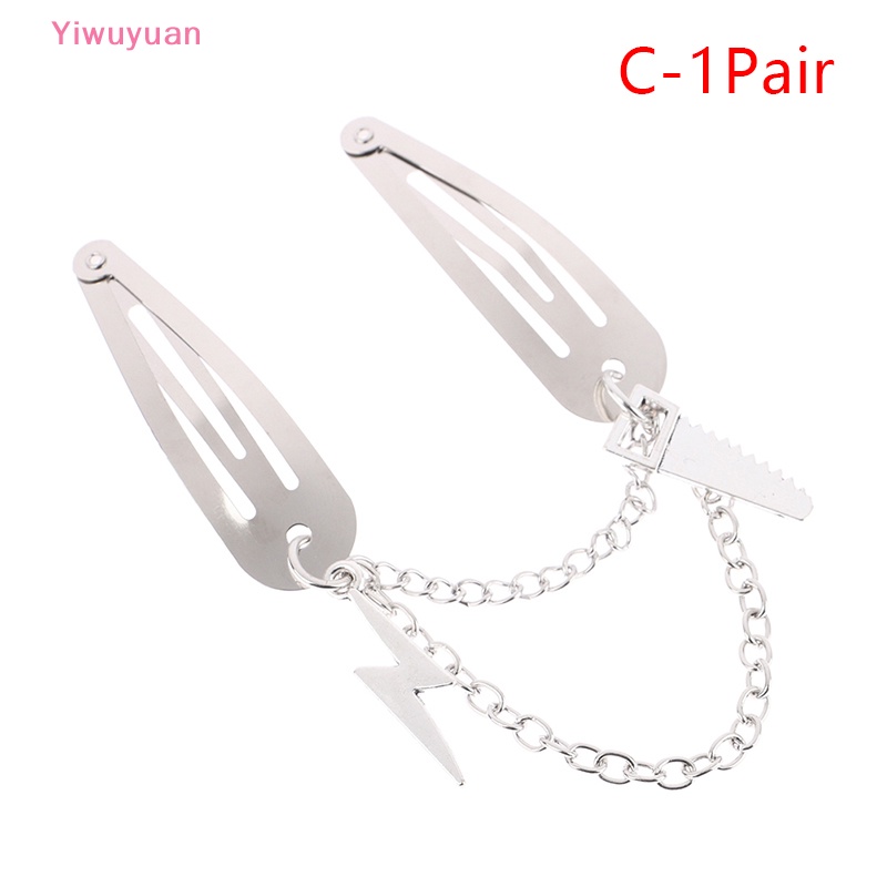 Kẹp Tóc Dây Xích Kim Loại Hình Bướm Phong Cách Punk Mới