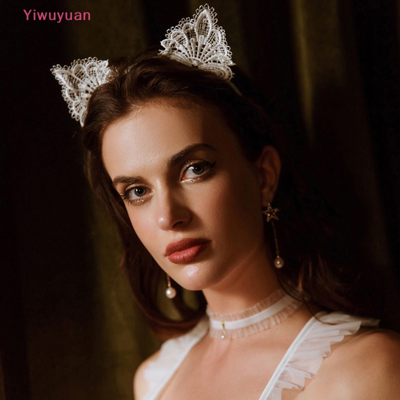 Cài Tóc Tai Mèo Phối Ren Thời Trang Cho Nữ