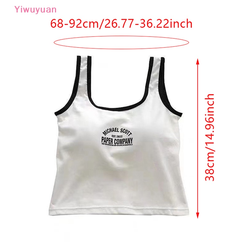 < Yiwuyuan > Áo Crop Top Trắng Không Tay Có Đệm Ngực Gợi Cảm Hàng Mới