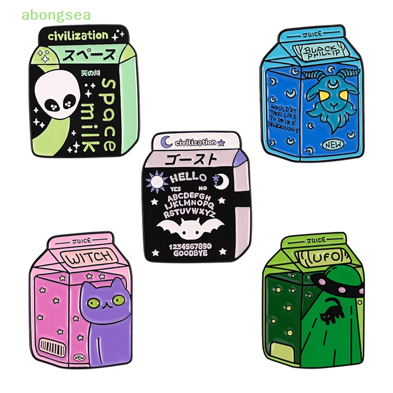 Huy Hiệu Cài Áo Hình Mèo Phù Thủy Ngoài Hành Tinh / Dơi / Người Ngoài Hành Tinh Bongsea Tráng Men Cho Bạn Bè