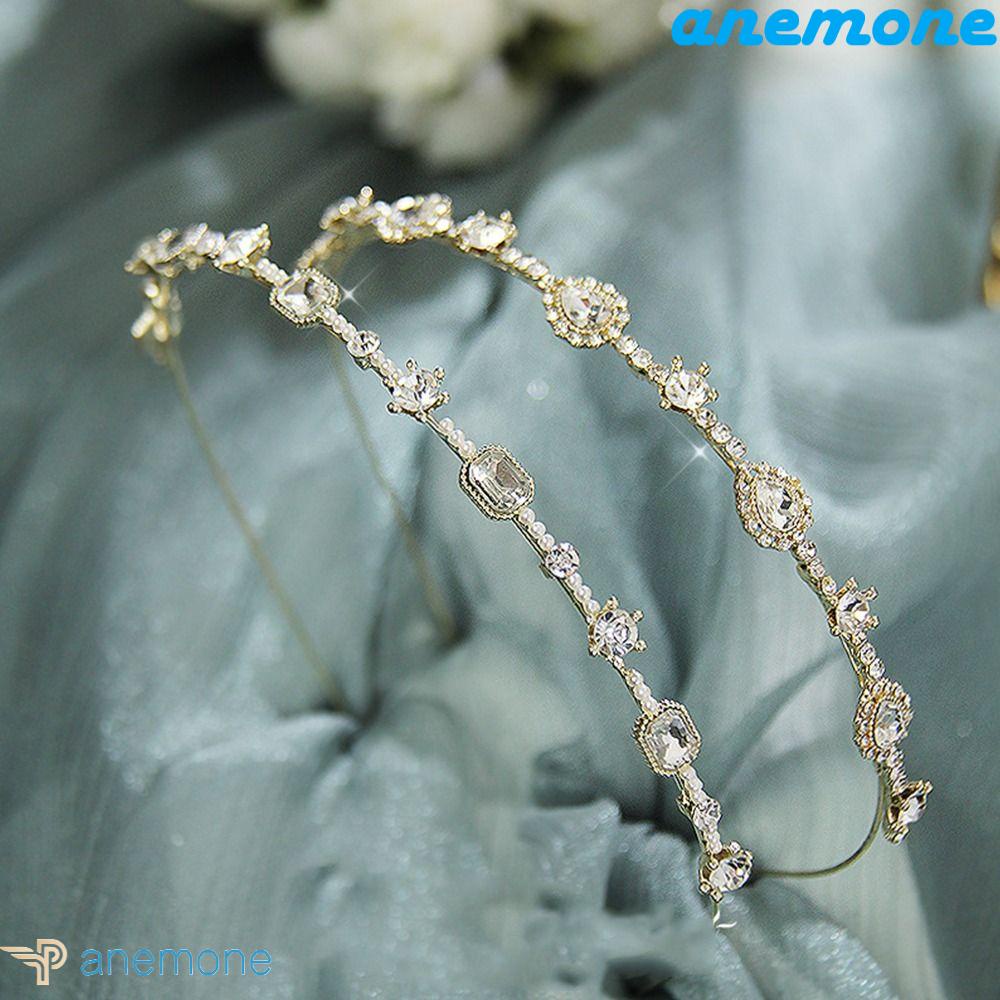 Băng Đô Cài Tóc Hình Vương Miện Bằng Hợp Kim Mỏng Thanh Lịch Cho Cô Dâu