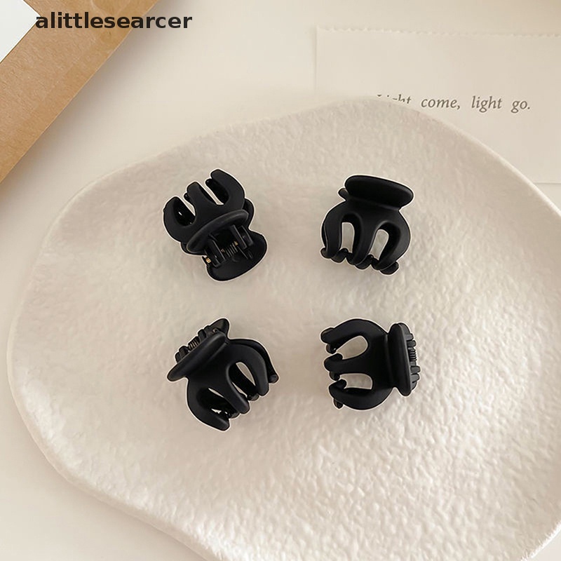 Set 6 Kẹp Tóc Mini Bằng Acrylic Màu Đen Hình Hoa Dành Cho Nữ