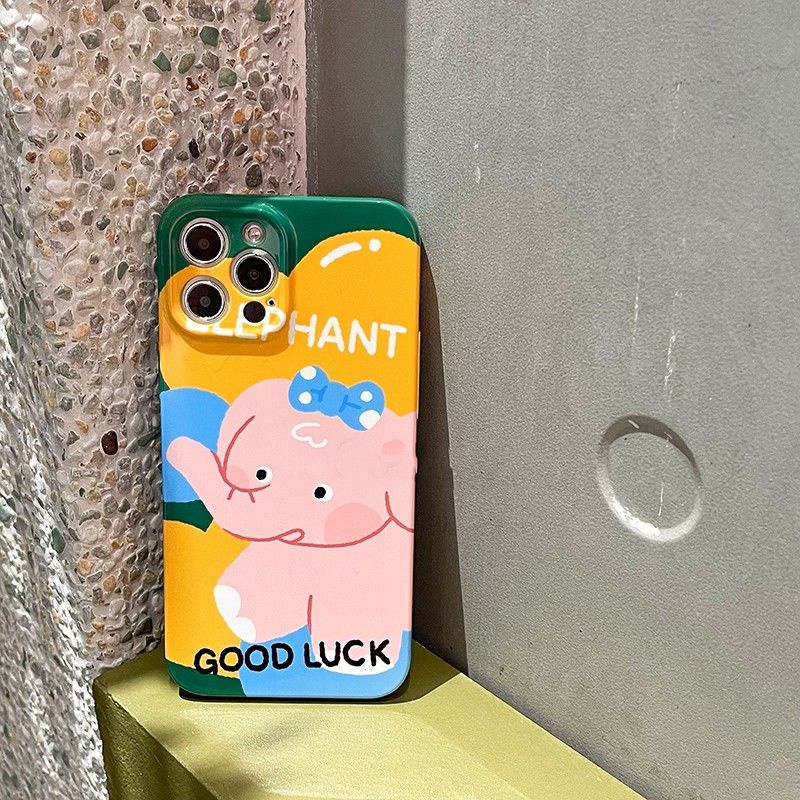 Ốp Điện Thoại Cứng Siêu Mỏng Họa Tiết Chú Voi Dễ Thương Dành Cho Iphone 13 EEYZ 14 Pro 78p 11 max