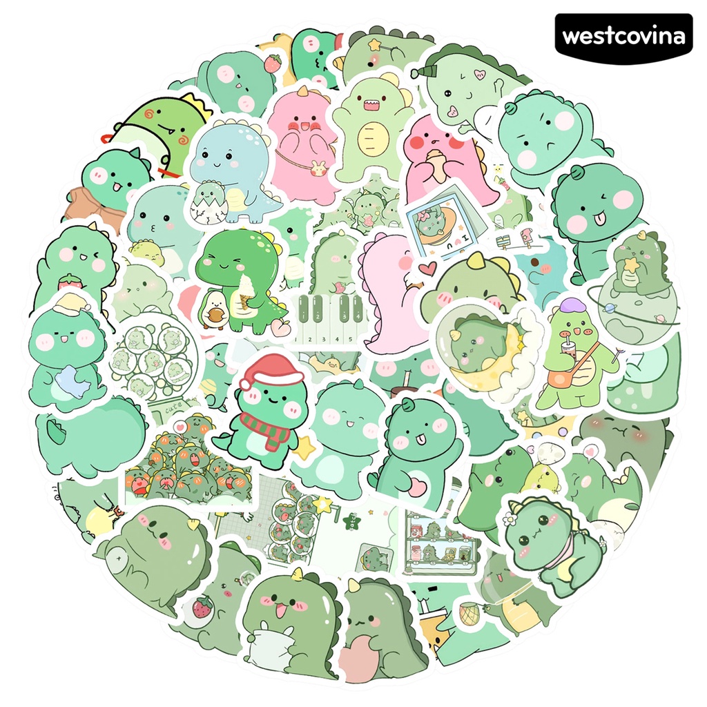 [COD]♪Set 50 Sticker Khủng Long Chống Thấm Nước Dán Trang Trí Thủ Công Cho Bé