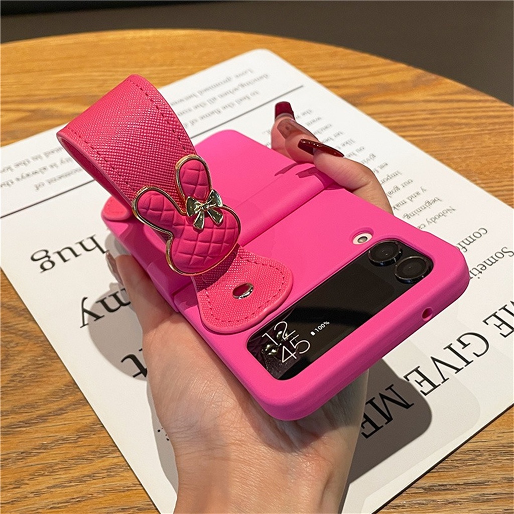 Ốp Điện Thoại Hình Thỏ 3D Dễ Thương Có Dây Đeo Cổ Tay Cho Galaxy Z Flip3 5G Z Flip3 Zflip3 Flip4 Zflip4