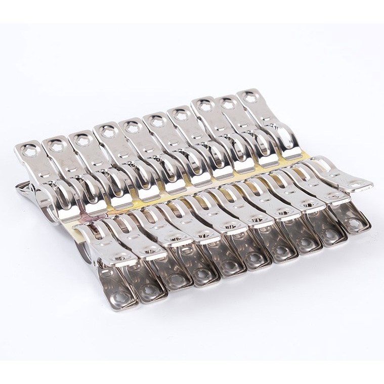 Set 10 Kẹp Phơi Quần Áo Bằng Thép Không Gỉ