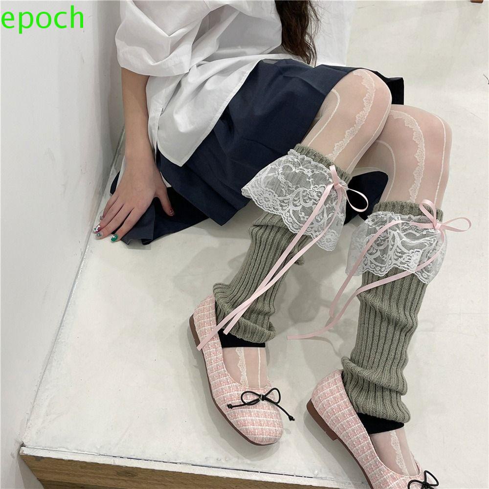 Epoch Vớ Giữ Ấm Chân Phối Ren Đính Nơ Phong Cách Lolita Nhật Bản Ngọt Ngào Cho Nữ