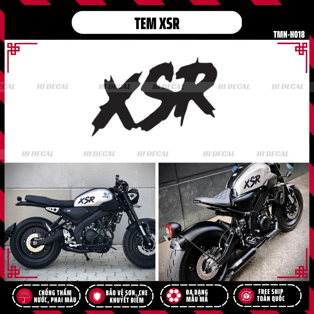 Tem XSR decal sticker dán xe XSR | TMN - 018 | Decal cao cấp chống nước chống phai màu