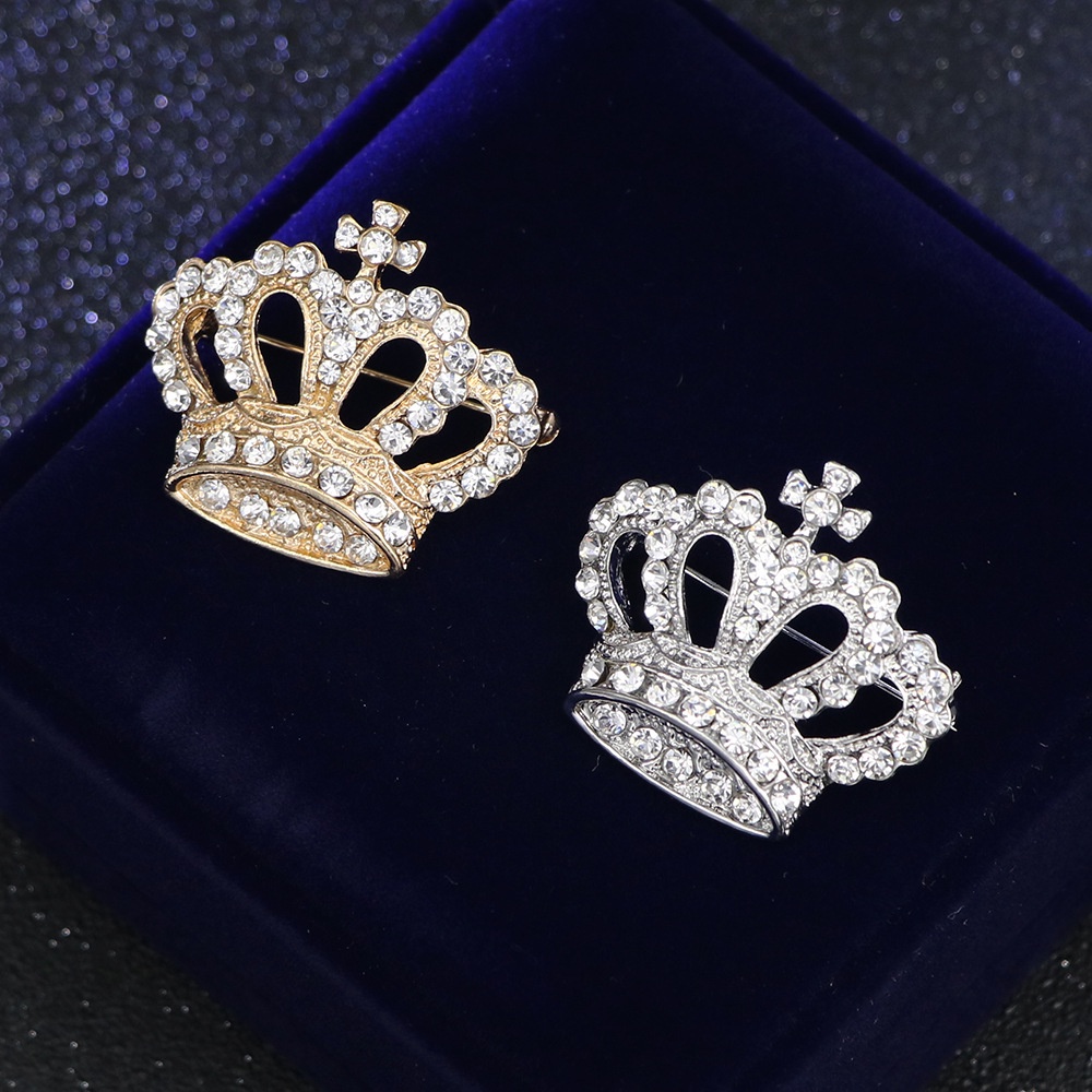 Ghim Cài Áo Hình Vương Miện Đính Đá Nhân Tạo Thời Trang Cho Nam