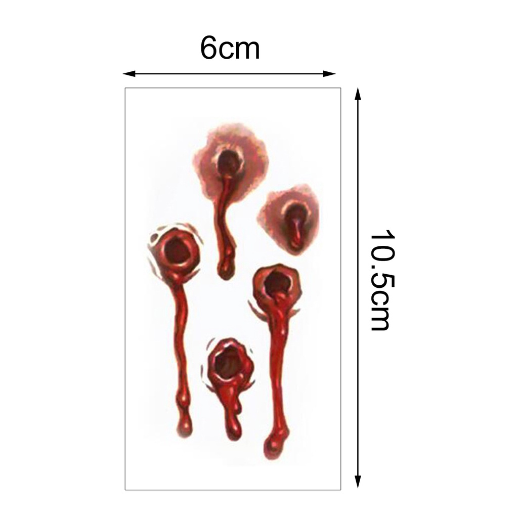 Hình Xăm Dán Tạm Thời Họa Tiết Vết Sẹo Thoáng Khí Lâu Trôi Trang Trí Tiệc Halloween