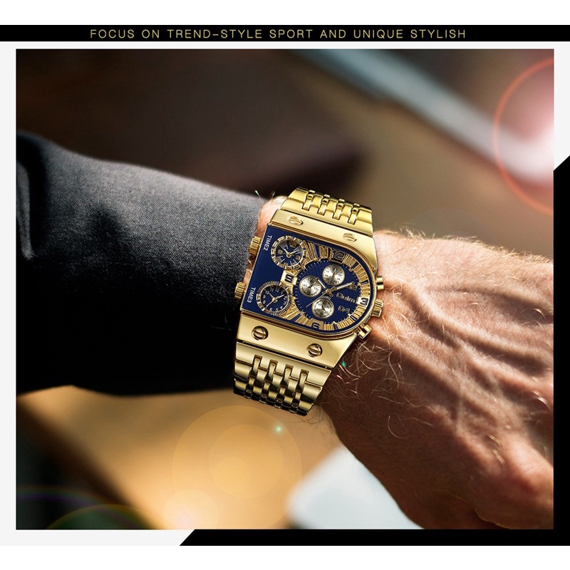 Đồng Hồ Oulm Đa Hiệu Ứng, Chất Liệu Thép Không Gỉ, Mạ Vàng