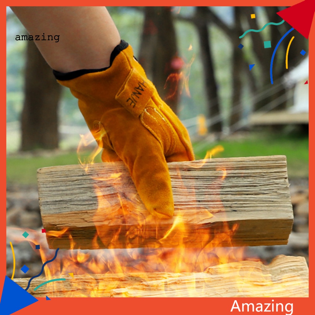 1 Đôi Găng Tay Dày Dặn Chống Bỏng Bảo Vệ Khi Đi Cắm Trại