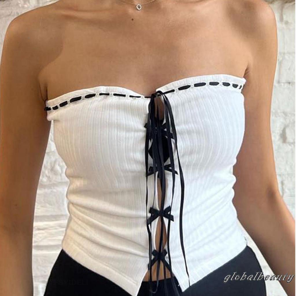 Áo Hai Dây Màu Sắc Tương Phản Thời Trang Mùa Hè Cho Nữ