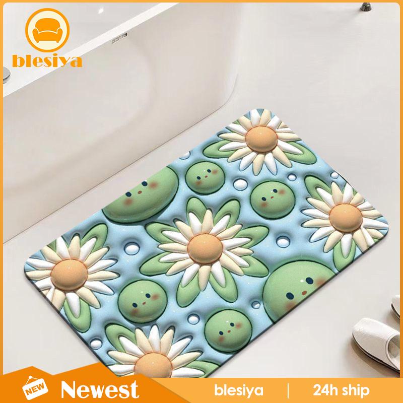 Thảm lót cửa chùi chân Mềm Mại Chống Trượt In Họa Tiết Hoa 3D Dành Cho Phòng Tắm / Nhà Bếp