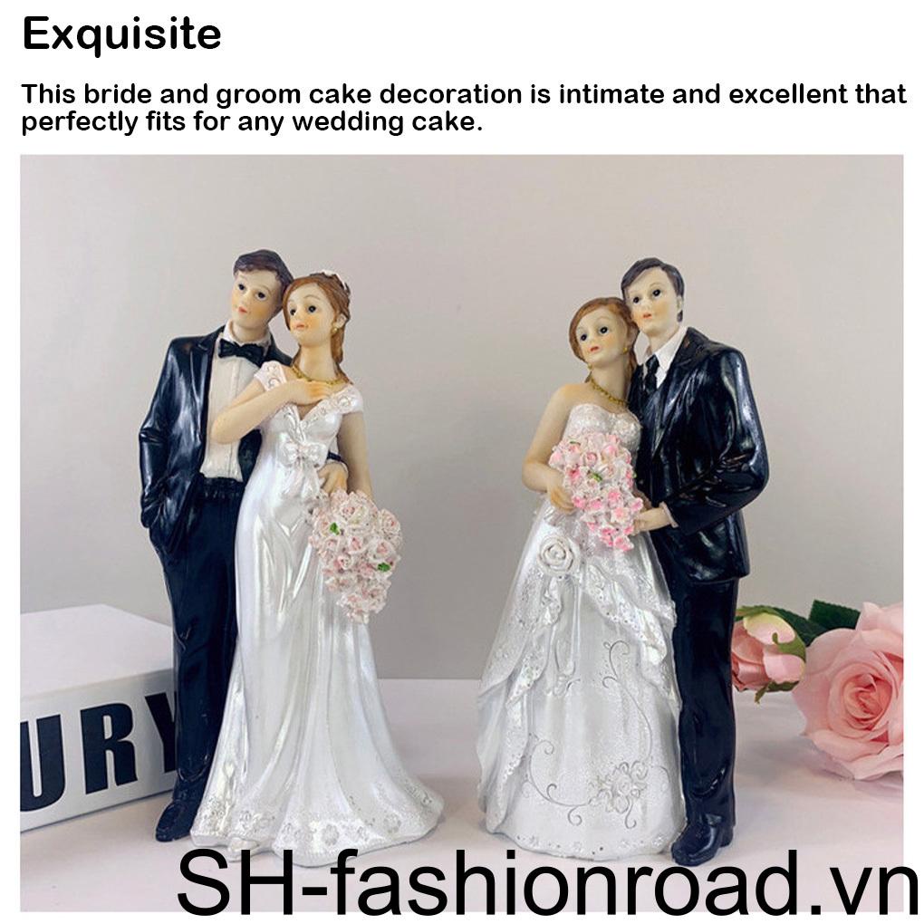 Tượng Đứng Hình Cô Dâu Chú Rể Vui Nhộn Trang Trí Bánh Kem