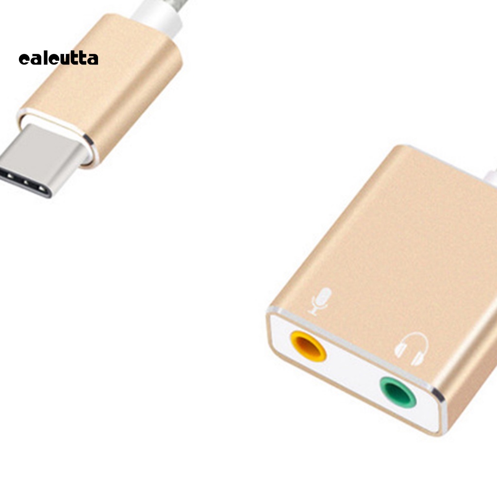 Thẻ Âm Thanh Bên Ngoài Chuyển Đổi USB Type C Sang AUX Jack 3.5mm 7.1 Cho Máy Tính