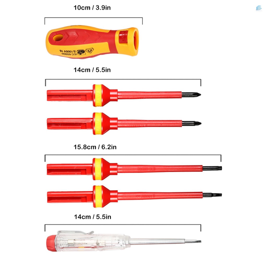 Bộ 13 Tuốc Nơ Vít Cách Điện 1000V Phillips Pozidriv Torx Bits