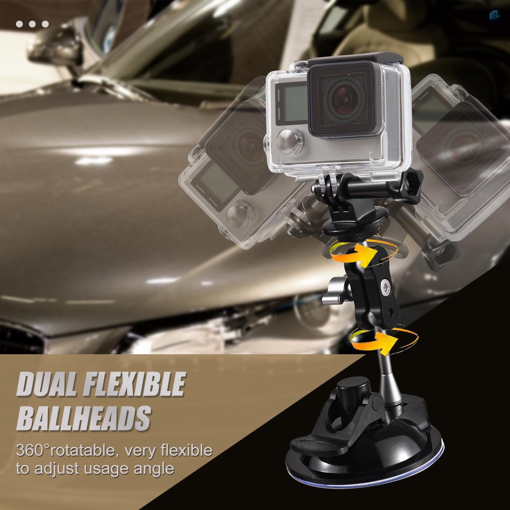 Giá Đỡ Máy Ảnh Hai Đầu 3600 Độ Gắn Xe Hơi / Máy Ảnh° Tải Trọng Lớn 450g Thay Thế Cho Điện Thoại iPhone 11 / 10 / 9 / 8 / Osmo Action
